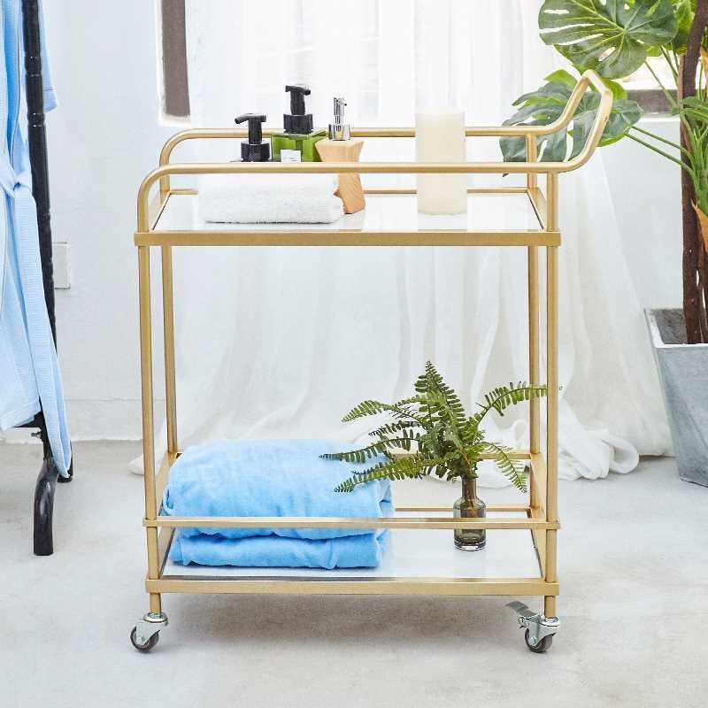 简约大理石铁艺手推餐车