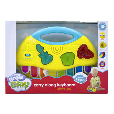 GROW PLAY carry along keyboard声光电子琴儿童弹奏乐器音乐玩具