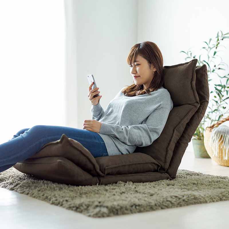 日本SANWAh折叠沙发小户型单人阳台躺椅榻榻米卧室午休懒人沙发椅