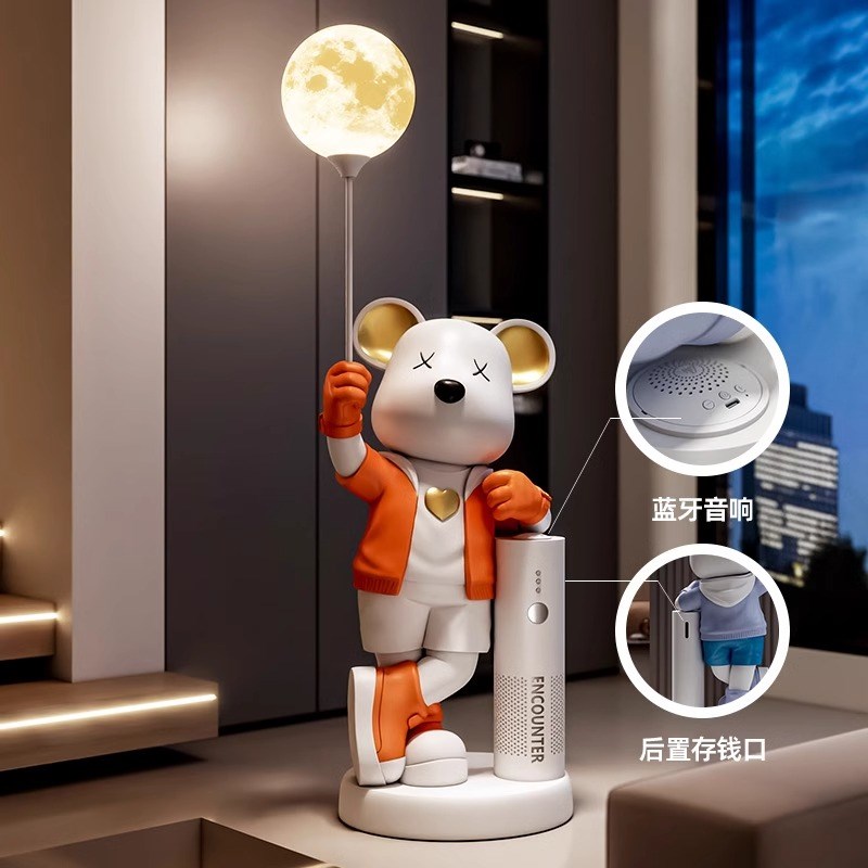 2025新款网h红暴力熊摆件大号轻奢高级感客厅电视柜大型落地装饰