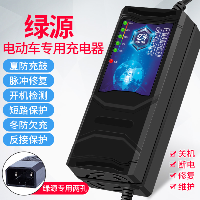 绿源充电器电动车48V20AH电瓶车60V电车I72V锂电池专用6sc智能原