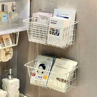面膜多功能收纳筐卫生间化妆品置物架护肤品壁挂子篮铁艺浴室整理