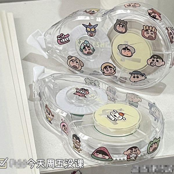 蜡笔小新小众简约颜值高透明大容量日系涂改带改正带修正带ins风