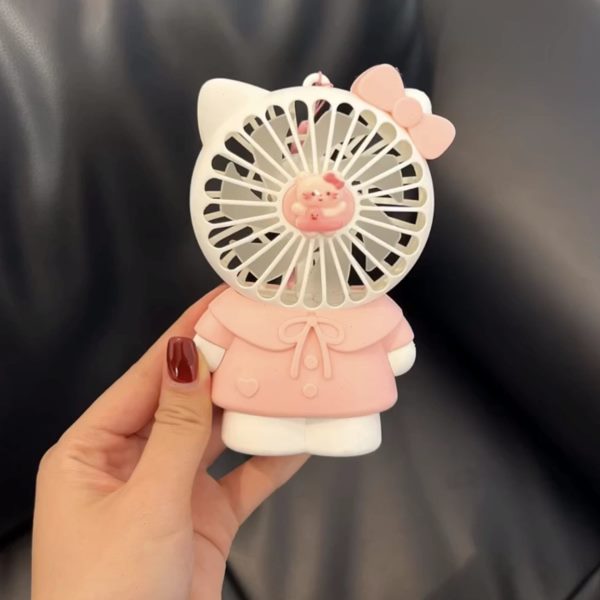 学生hello静音卡通小风扇手持面宿舍课桌充电风便携上大kitty迷你
