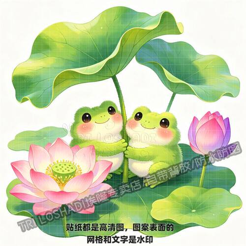 治愈清新可爱青蛙自粘贴纸卫生间