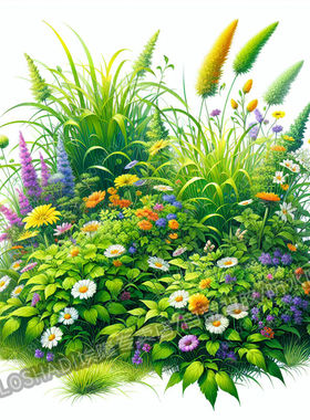 治愈绿色草丛贴纸唯美花卉遮丑贴纸墙面冰箱马桶贴纸防水遮瑕车贴