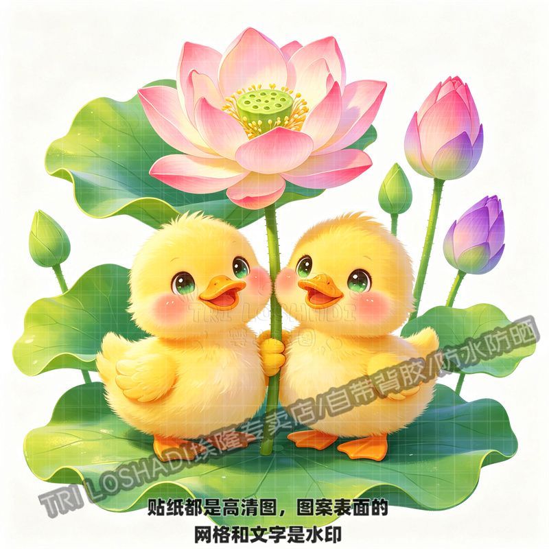 治愈清新小黄鸭贴纸客厅卧室柜门