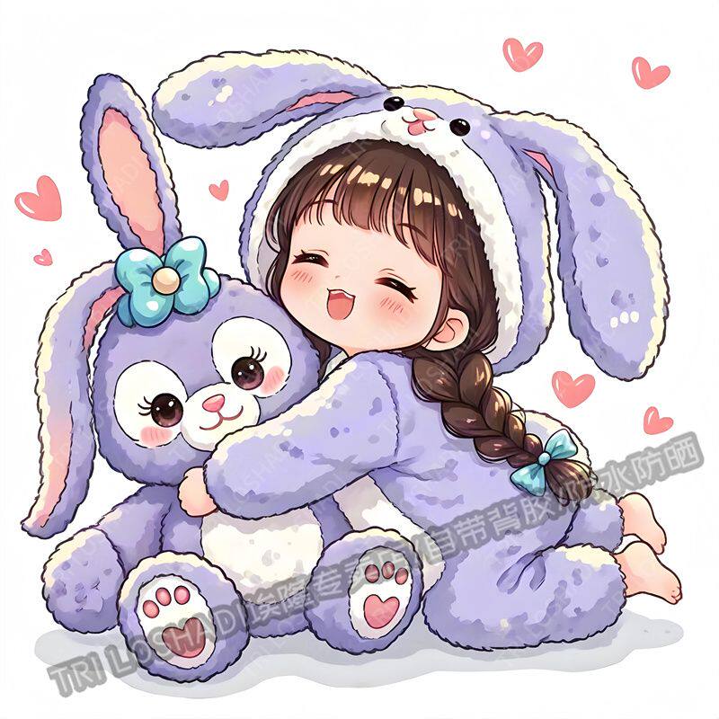 星黛露可爱超萌女生贴画电动车汽车防水自粘贴画墙面装饰贴纸防水