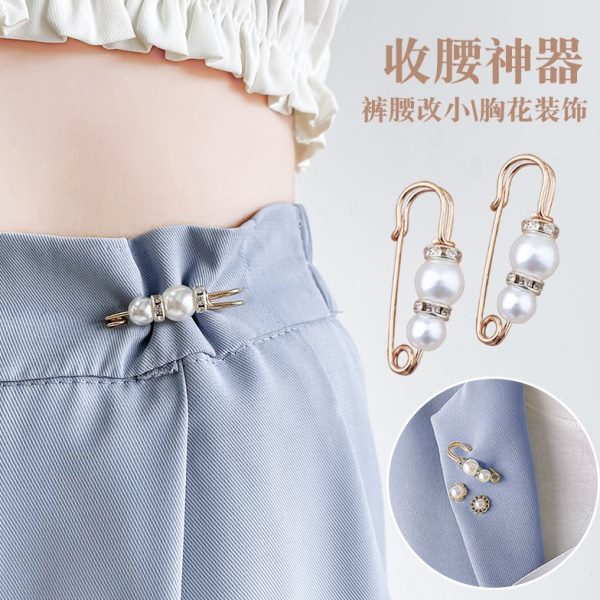 衣服裤子松紧扣裤神器夹女大小连胸针