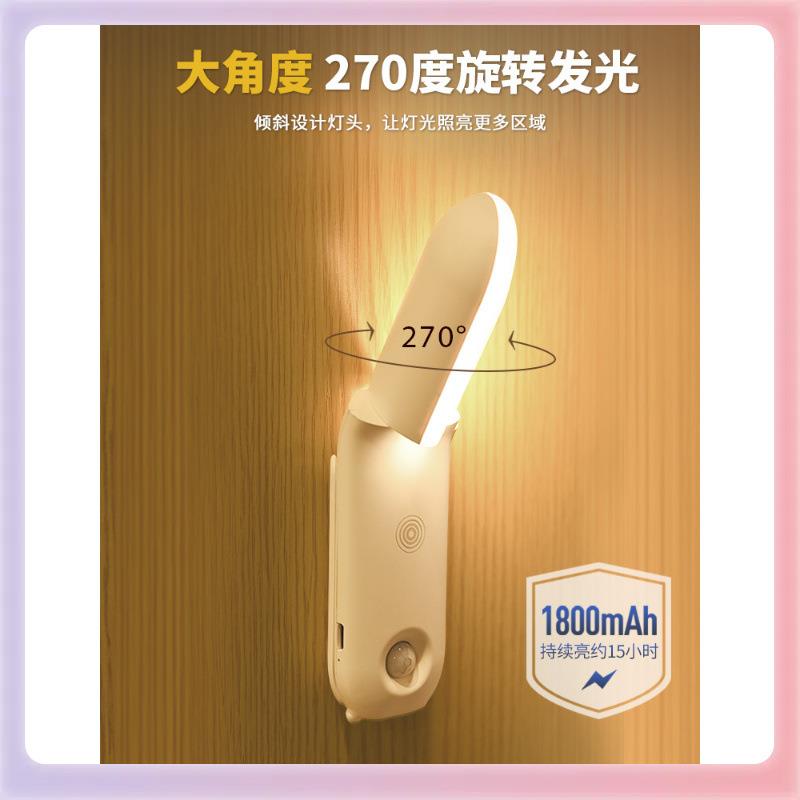 W9YX无线遥控壁挂灯充电式小夜灯卧室宿舍床上用护眼睡眠阅读床头