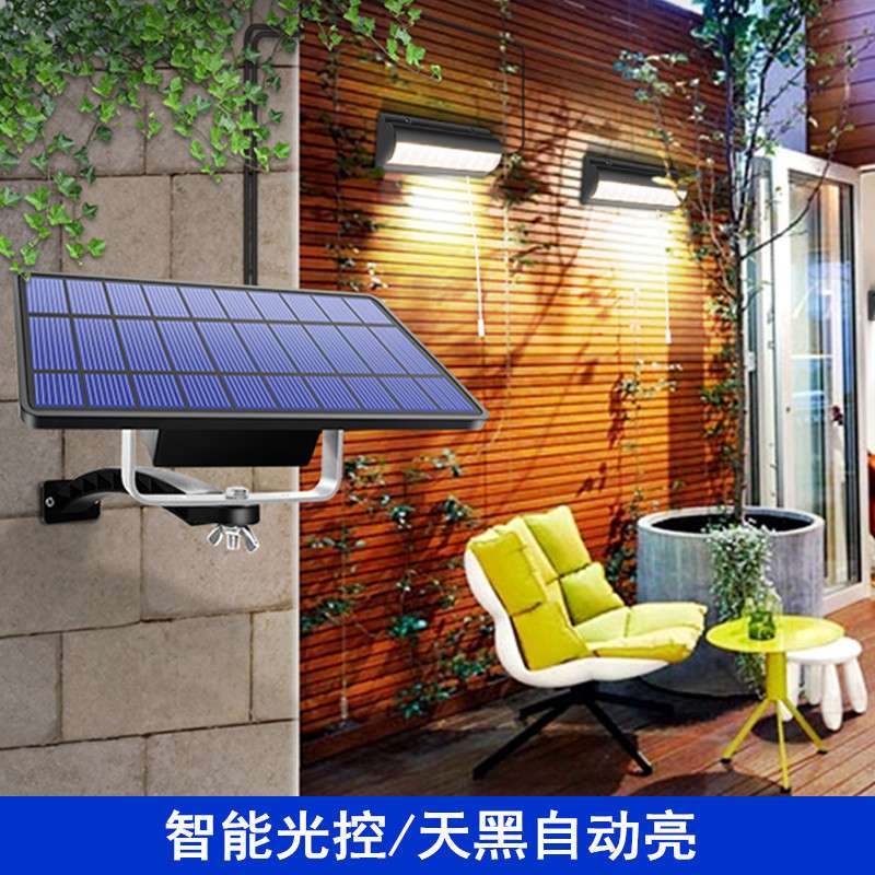 分体式太阳能户外灯带开关壁灯农村庭院花园家用室内外防水照明灯