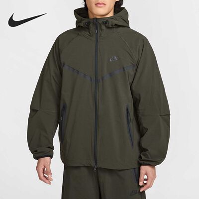 Nike/耐克 墨绿色男款 时尚舒适百搭连帽夹克外套 HM7152-355