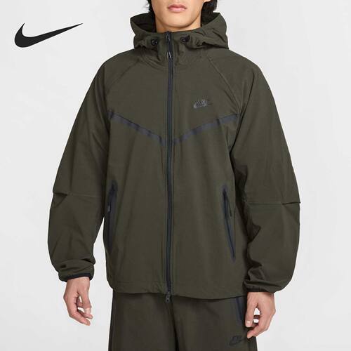 Nike/耐克 墨绿色男款 时尚舒适百搭连帽夹克外套 HM7152-355