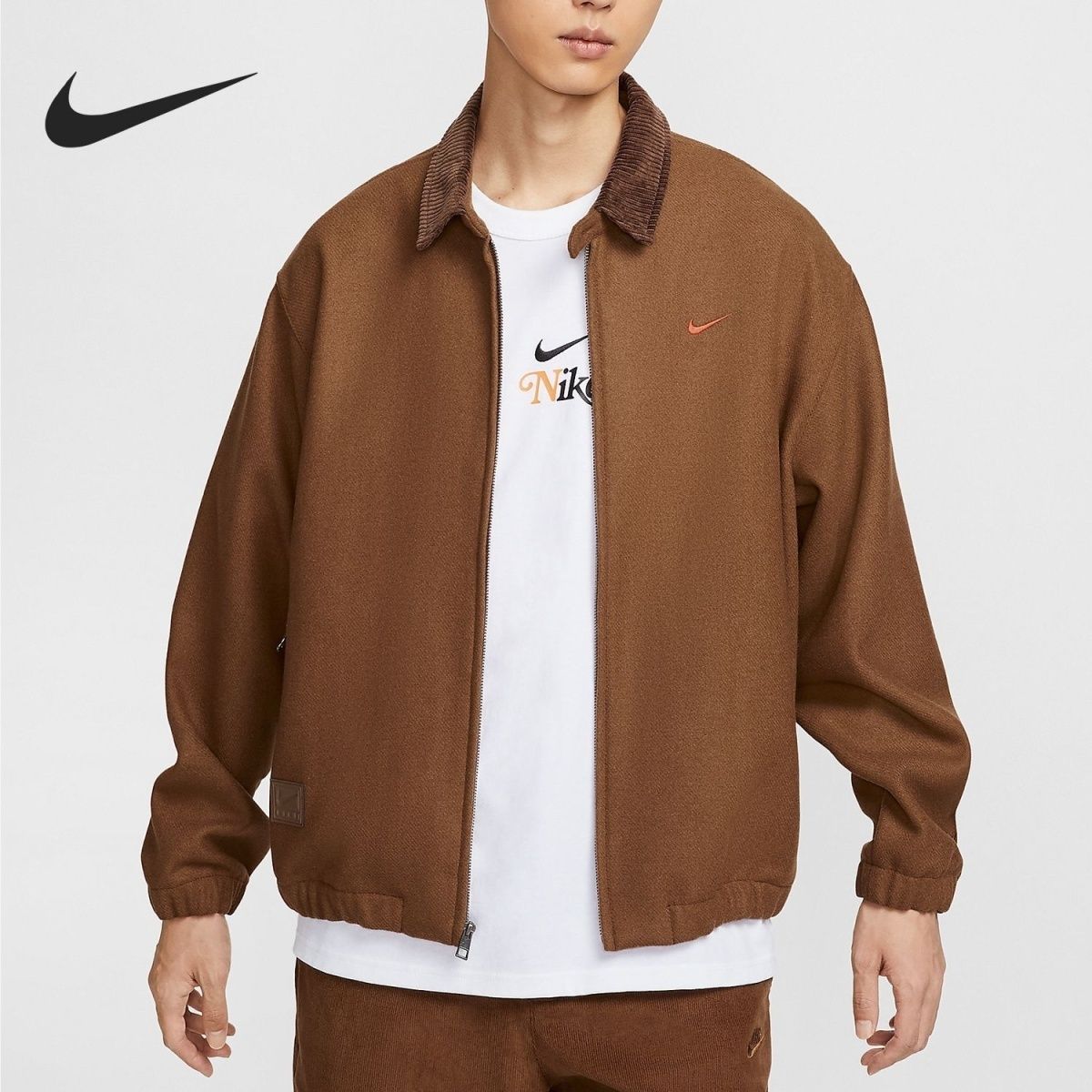 Nike耐克 男款 时尚运动休闲灯芯绒翻领夹克外套 HQ4744-281