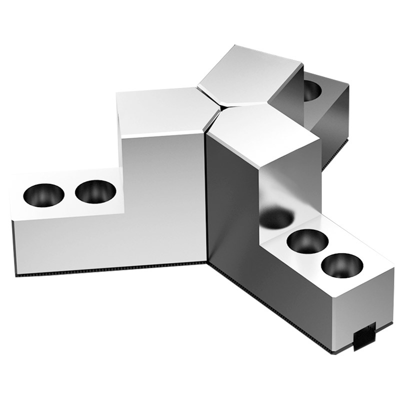 外夹反爪三爪液压卡盘L型软爪加高加厚卡爪数控车床内撑正爪56810