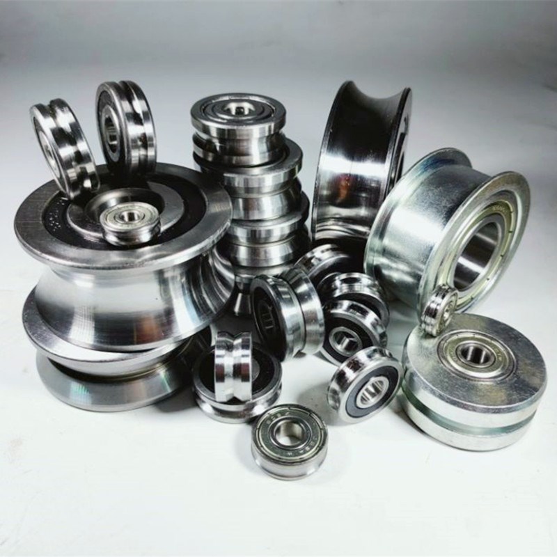 带V型槽轴承滑轮 深V槽滚轮 10*40*14凹槽 调直钢丝导线绕线8*26