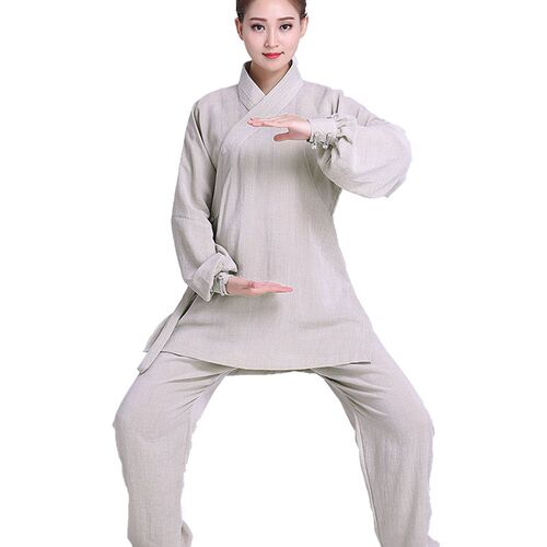 太极服武当亚麻武术表演服居士禅修服男女练功服棉麻道士服装套装