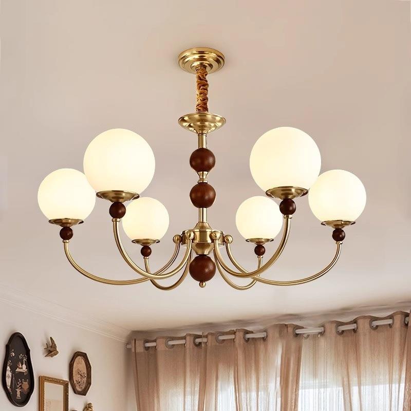 新款新中式复古吊灯客厅灯大气中古餐厅卧室灯房间主卧美式灯具