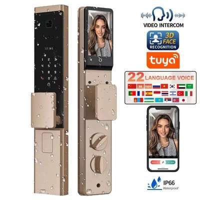 高端家用防盗门指纹锁密码锁全自动人脸识别智能锁入户门带监控