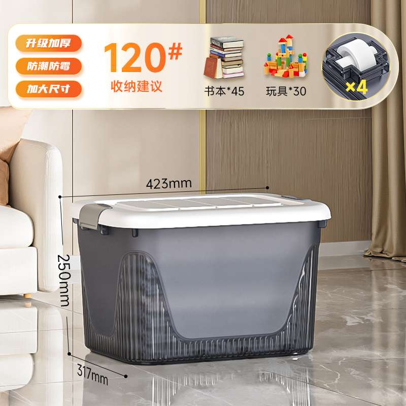 收纳箱家用收纳加厚大容量衣服透明塑料玩具整理箱后备储之满