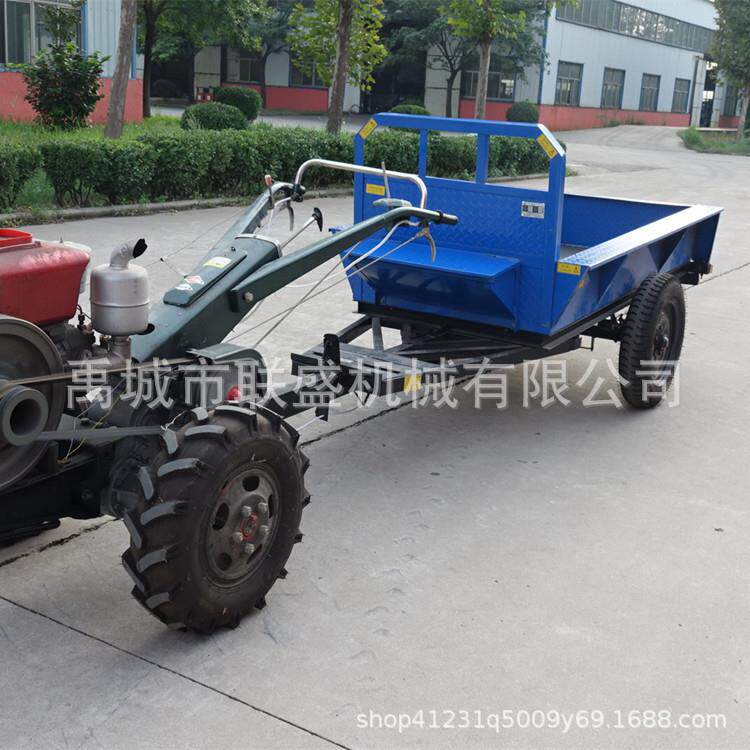 手扶拖拉机带车斗拖车自卸拖车东风沭河工农两轮拖拉机带拖车斗子