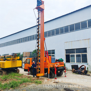 发电机组民房地基打桩机 12米抗旱打渗水井设备 伸缩杆螺旋钻孔机