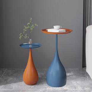 北欧沙发边几轻奢高级感简约现代客厅圆形角几床头铁艺小桌子茶几