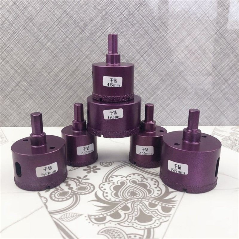干钻钻头全瓷玻化瓷砖打孔干打孔钻头金刚砂钎焊全瓷砖开孔器
