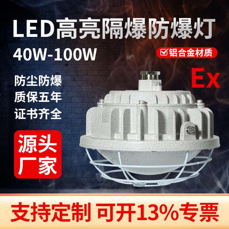 LED防爆灯100W仓库厂房照明灯防爆灯加油站吊装灯杆式工矿灯