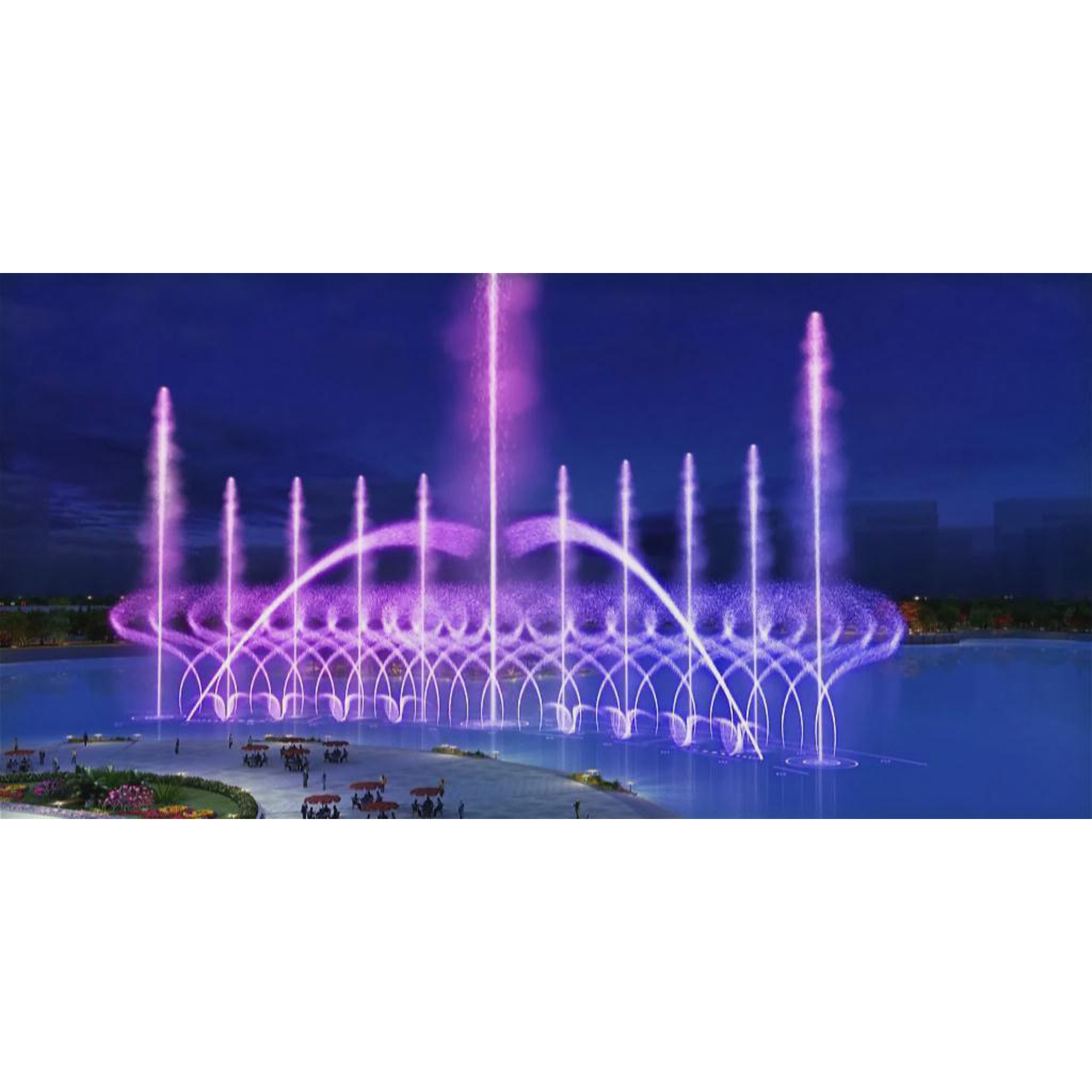 供应大型水面、湖面音乐喷泉与程序喷泉的设计制作与安装