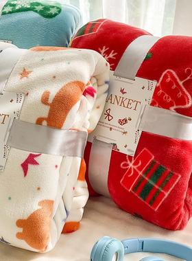 Christmas Thick Coral Fleece Blanket Red Gift Bulk圣诞毛毯