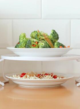 微波炉双层加热架分层蒸架支架多功能托盘双层蒸格隔热盘置物架子