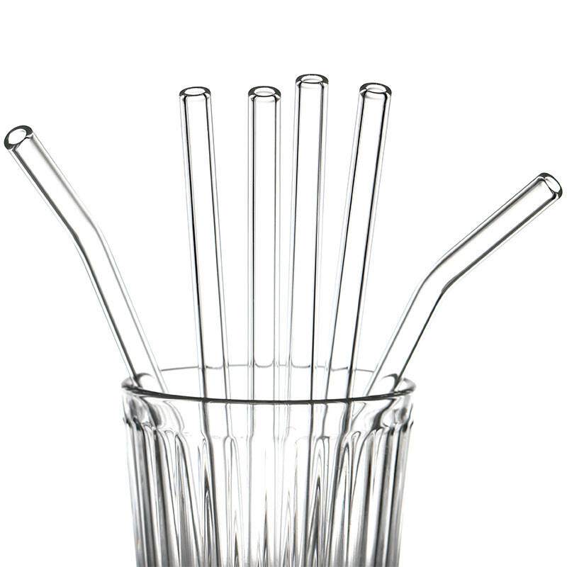 High Borosilicate Glass Straw Set Reusable Eco Friendly Drin