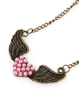 复古项链Ornaments Retro pearl love exaggerated long necklace