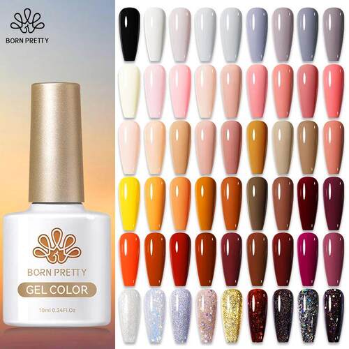 BORN PRETTY Fall Gel Nail Polish 10ml Orange Nude Brown Gel
