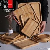 wooden plate tray Bamboo hotel fruit dessert snack