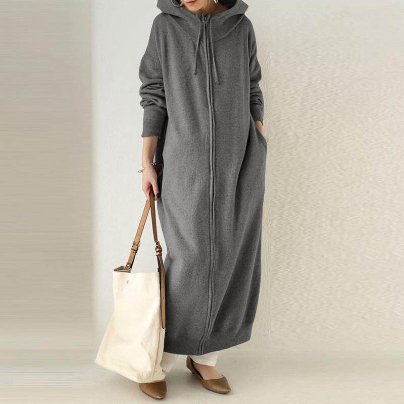 连帽运动加绒卫衣长袖外套大码长袍 Hooded sports fleece hoodie