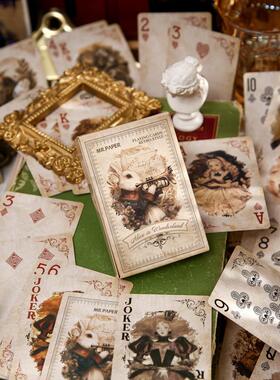 Alice in Wonderland Blue Core Retro Animal Poker Cards