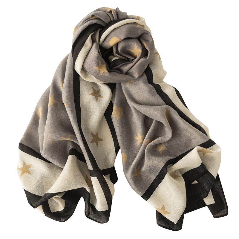 韩版甜美仿真丝丝巾棉麻手感围巾女度假防晒沙滩巾空调房披肩定制