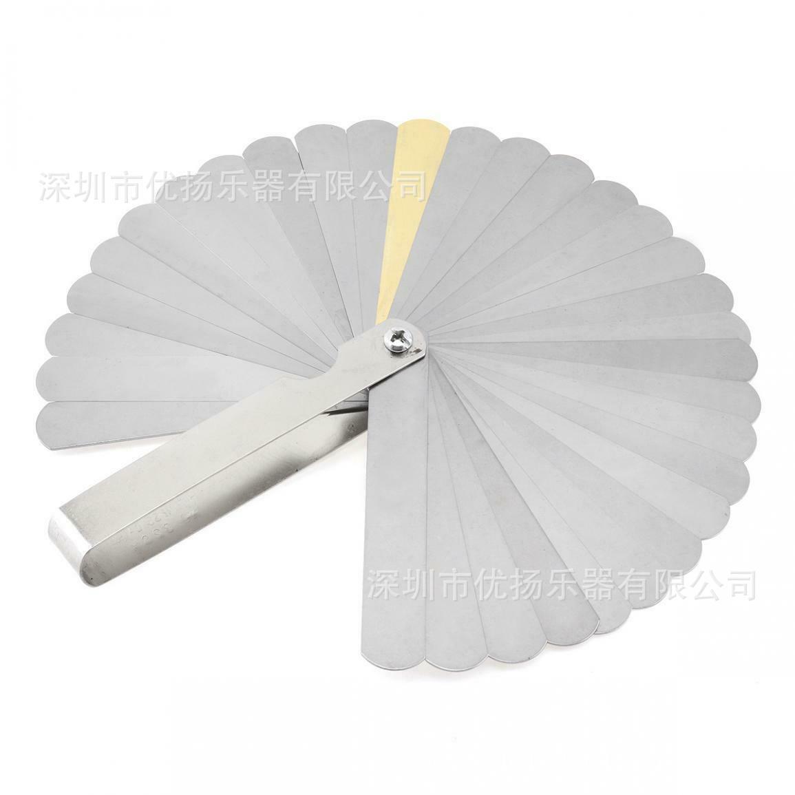 32片吉他弦高测量尺高度测量工具不锈钢塞尺 Blade Feeler Gauge