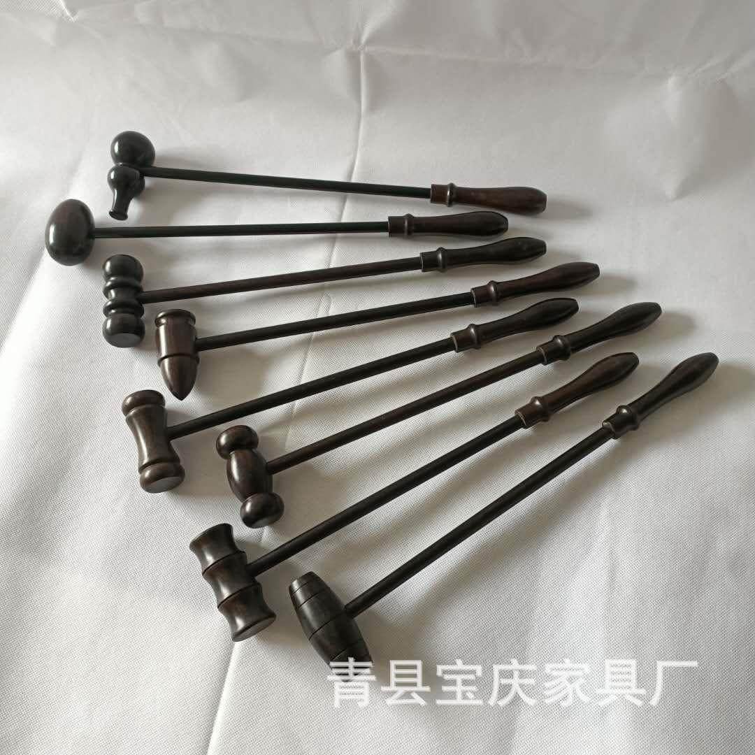 紫光檀 紫光檀健身锤 敲背锤 拍卖锤 乌木锤鸭蛋 按摩锤木质定制