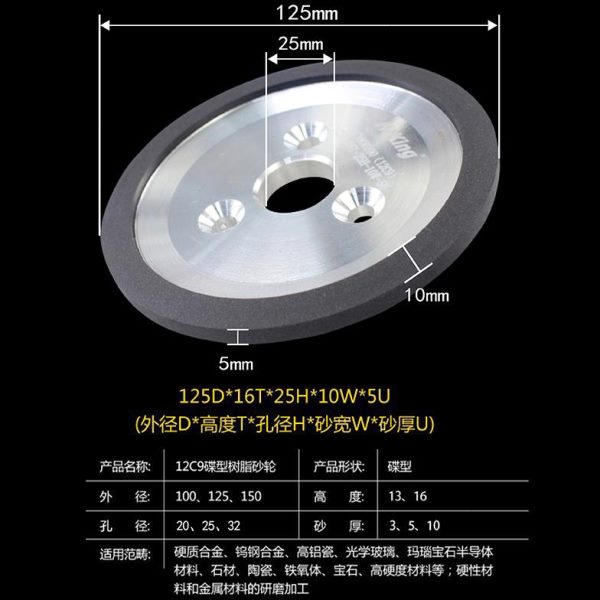 金属砂轮模具磨电沙三孔合金石轮金刚油轮镀钨钢碟形树脂抛光打磨