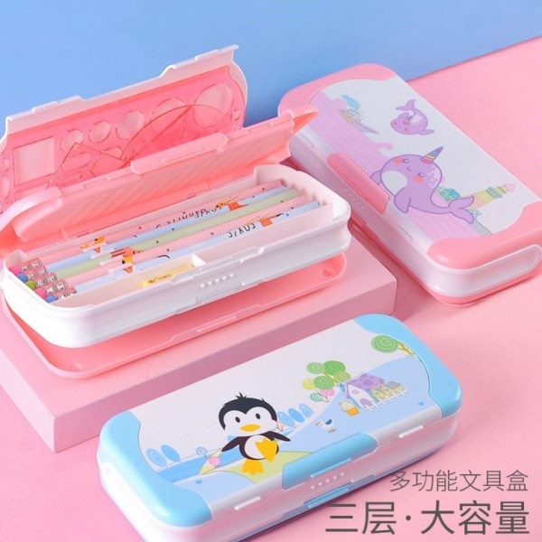 小学生文具盒笔盒双层孩笔袋高新款女生颜值女款男款铅笔盒女2024