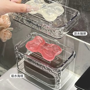 沥水高档香皂盒肥皂盒家用双层子卫生间 吸盘打孔墙上置物架壁挂式