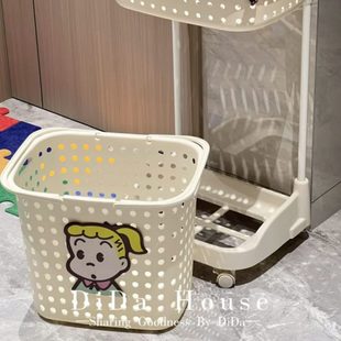 可移动子卫生间颜值分治原田区脏衣篮收纳篮高家用洗衣篮小推车