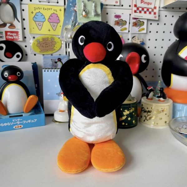 卡通pingu企鹅毛绒笔袋可爱公仔玩偶趣味创意便携学生文具收纳袋