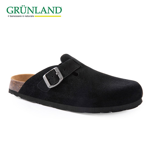 GRUNLAND麂皮面软木拖鞋