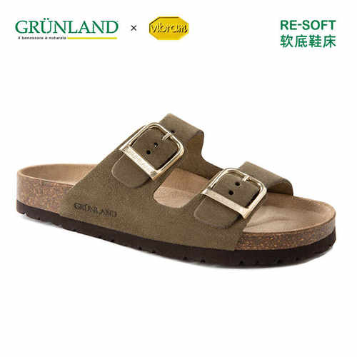 低跟圆头露趾夏季凉拖鞋GRUNLAND