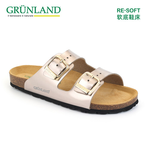 GRUNLAND一字拖鞋双扣休闲凉拖鞋
