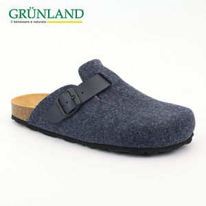 GRUNLAND格陵兰毛毡拖鞋男秋冬新品软木包头拖防滑耐磨百搭勃肯鞋